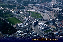 Luftbild Spreebogen und Reichstag