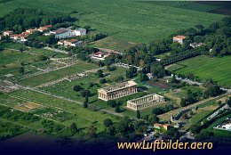 Luftbild Ruinen von Paestum